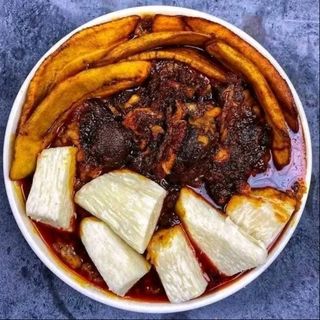 Yam + Ewa Agoyin + Plantain + Beef
