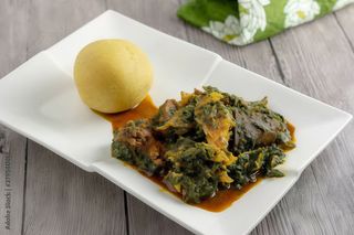 Eba + Egusi/afang +beefs +