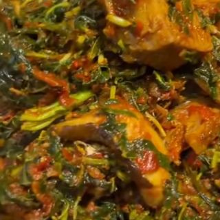 Efo riro soup with Goatmeat and assorted 2l