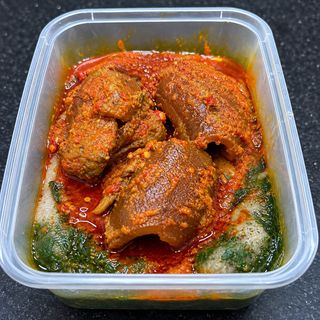 Amala and Beef Combo
