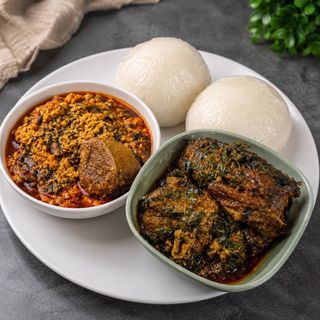 Poundo+ Eforiro + Ponmo  + Fried Turkey