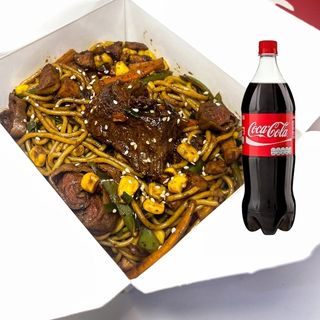 Chicken Stir Pasta with Beef and Drink Combo
