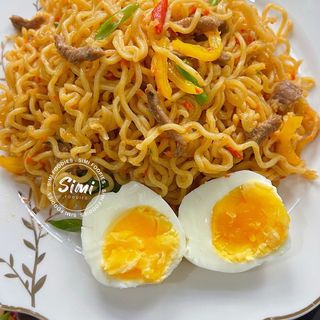 Noodles and eggs
