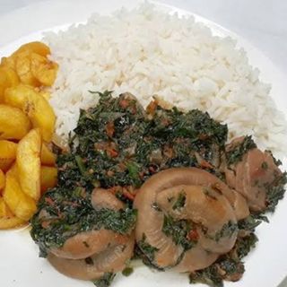 White Rice with Vegetable and Plantain