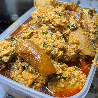 Egusi: 2 Goat Meat + PoundedYam