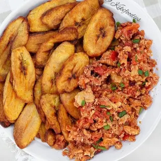 Plantain & egg sauce
