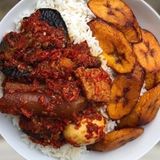 White rice & Ofada Sauce