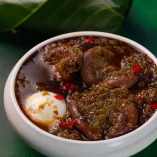 Ofada rice and ayamase sauce