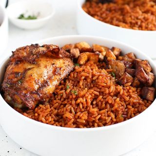 Delicious Jollof Rice with chicken