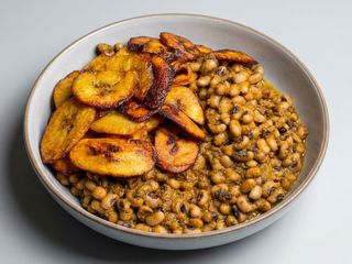 Tasty and delicious Beans and plantain 