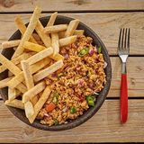 Yam fries and chef Jay’s egg sauce 