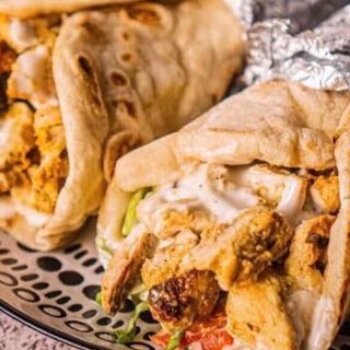 Shawarma with 2 sausage Asun chicken 2 portions 
