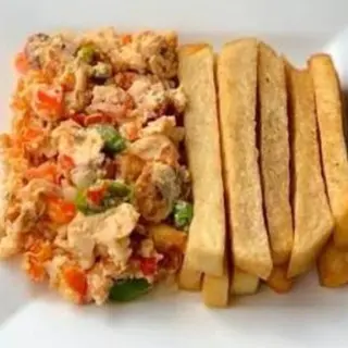 FrIed Yam with Fried Eggs