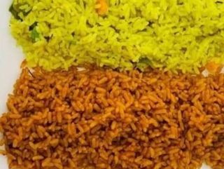 Jollof with fried rice combined