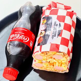 Double sausage Chicken Shawarma & A free bottle of 35cl Pet drink