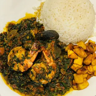 Steamed Rice & Veggie Sauce