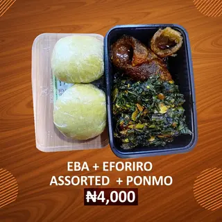 Garri (Eba) + Efo riro Combo