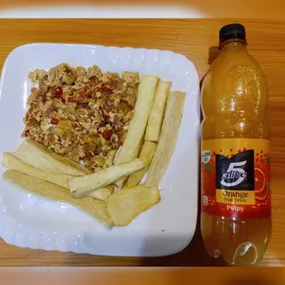 Fried Yam + Eggsauce + 5 Alive