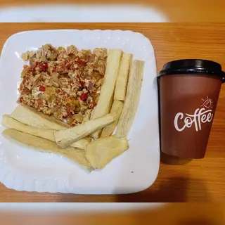 Fried Yam + Eggsauce + Coffee