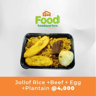 Jollof Rice + Beef + Egg Combo
