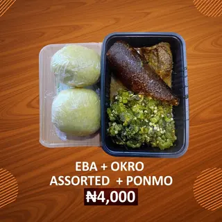 Eba + Okro Combo