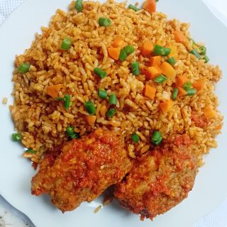 Jollof Rice and Spicy Fish
