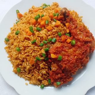Jollof Rice and Spicy Chicken 