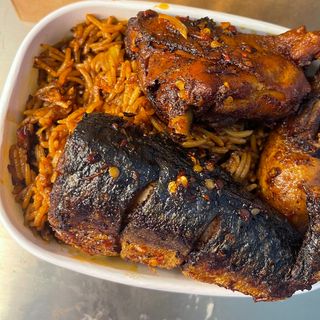 Jollof rice and chicken