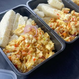 1 potion of Boiled yam and eggs