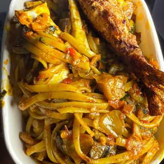 Native seafood linguine pasta