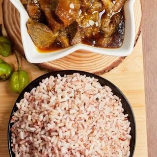Ofada rice and sauce