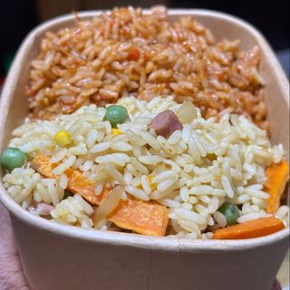 Fried rice and Jollof combo