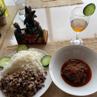 Rice & beans with stew