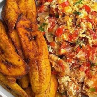 Fried Plantain and Fried Egg