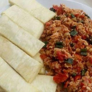 Boil Yam and egg Sauce