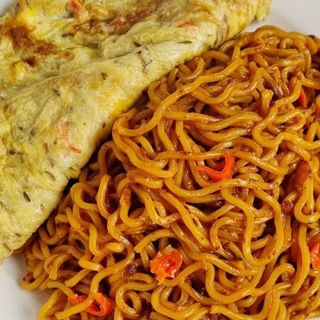 Indomie & fried or boiled eggs