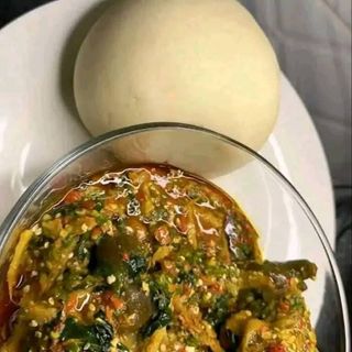 Fresh Okro soup and beef+semo