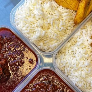 White rice with stew