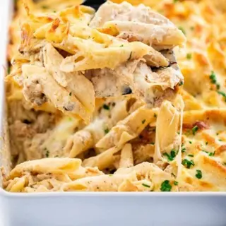 Crispy Chicken Alfredo Bake