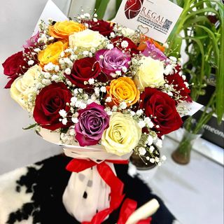 Mixed Roses and Million Stars Bouquet - Entry (5 roses)