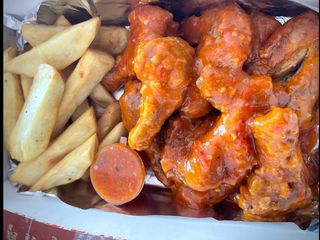 Sweet potato and 10 bbqwings