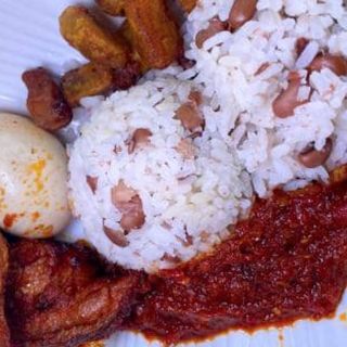 Rice&beans with ofada sauce