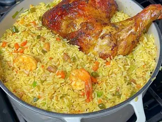 Fried rice and chicken