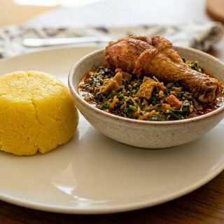 One Rap of eba with edikikong and fried turkey
