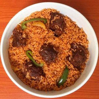 One Portion of Jollof Rice with Beef