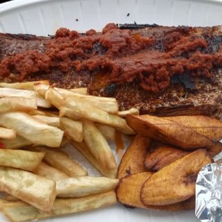 Grilled Fish and Chips with Plantain