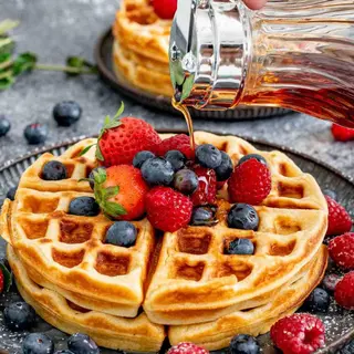 Waffles with buttermilk chicken