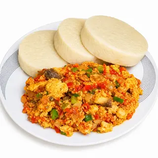 Boiled Yam With Egg Sauce