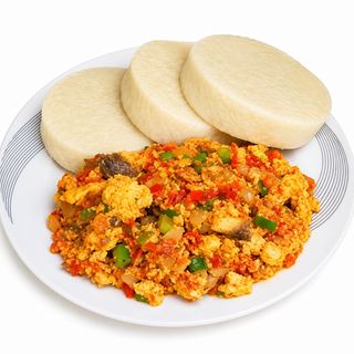 Boiled Yam With Egg Sauce
