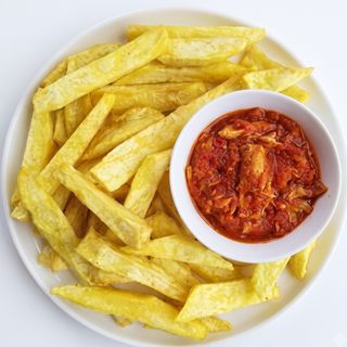 Sugary yam and egg sauce